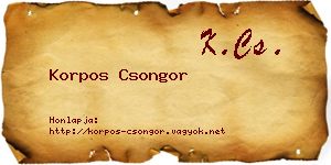 Korpos Csongor névjegykártya